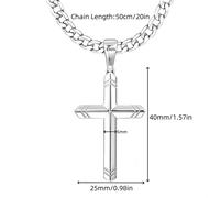 Catena in 925 da donna con a forma di croce, combinata con una catena , elegante e adattabile per l'uso casual o feste hip-hop, ipoallergenica, perfetta come regalo per strette