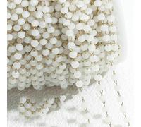 Catena in acciaio inossidabile con pietra da 1 metro, catene di perline di C color argento, per collane, bracciali, gioielli fai da te, opale bianco, oro, perline da 3,5 mm