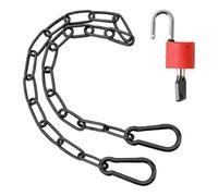 Catena in acciaio inox con moschettone, catena in acciaio inox da 51 cm, con serratura, adatta per cavalli, gabbie per animali domestici, poltrona sospesa e vasi per piante sospese (nero)