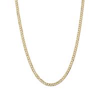 Catena In Maglia Concava D'Oro Giallo 14K 4.5Mm Con Gancio A Granchio 16" - 26"