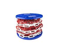 Catena in plastica diametro 6 mm. bianco - rosso 20 mt.