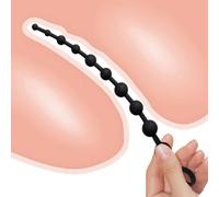 Catena in silicone da 35 cm, catena con 10 palline, palline lunghe, plug anale, masturbatore anale impermeabile, sex toy in silicone per uomini e donne (10 diametri da 1,1 a 2,4 c