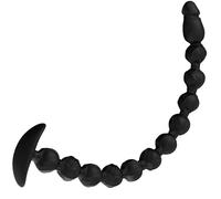 Catena in Silicone da 38 cm con Design a Sfere, Accessorio Flessibile con Base a T, Design Nero Riutilizzabile per Adulti, Accessorio per Massaggio e Giochi di Coppia