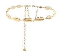 Catena in Vita A Foglia Dorata da 1 Pezzo, Catena in Vita Decorativa per Abbigliamento, Catena in Vita in Metallo Creativo, Catena in Vita Regolabile, Accessori per Abbigliamento