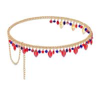 Catena in vita da calcio per donne e ragazze, catena per la pancia smaltata regolabile catene per il corpo da calcio per il giorno del gioco accessori per la mamma accessori essenziali regali, L:52in