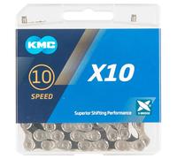 Catena KMC X10 Silver Black 10 velocità 122 Maglie