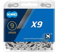Catena KMC X9 9 maglie, 114 maglie KMC, link mancante, 1/2 x 11/128, argento