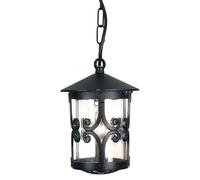 Catena lanterna lampada da esterno lampada a sospensione 1 fiamma D 15 cm ALU vetro nero