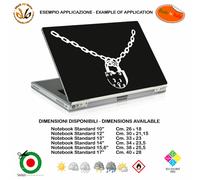 Catena lucchetto adesivo notebook sticker padlock chain pvc black white cropped