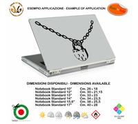 Catena lucchetto adesivo notebook sticker padlock chain pvc black white cropped