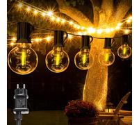 Catena Luci da Esterno Giardino, 10M/33FT G40 IP44 Impermeabile Catena Luminosa Esterno, Luce Regolabile 15+1 LED Lampadine Esterno Filo Luce Calda, Lampade Esterno Giardino per Terrazzo, Gazebo
