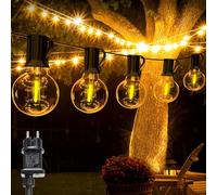 Catena Luci da Esterno Giardino, 10M/33FT G40 IP44 Impermeabile Catena Luminosa Esterno, Luce Regolabile 11 LED Lampadine Esterno Filo Luce Calda, Lampade Esterno Giardino per Terrazzo, Gazebo