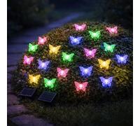 Catena Luci Lampada per Esterni Solare 20x LED Farfalla Giardino Cambio Colore