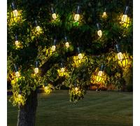 Catena Luci Lampada Solare Esterni Giardino Retrò 20x LED Lanterna Decorative