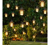 Catena Luci Lampada Solare Leuchtkette Flammeneffekt 24x LED Lanterne Chiodi [EEK: Inaditato]