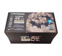 Catena Luci LED Natale Esterno Interno Dictrolux 48LED Bianco Caldo IP44 8Giochi