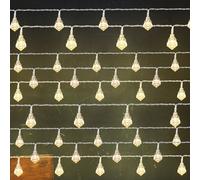 Catena Luci Leuchtkette Decorative Decorazione Natalizia 90x LED Cristalli