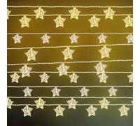 Catena Luci Leuchtkette Decorazione Natalizia 50x LED Stelle Batteria