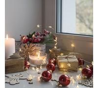 Catena Luci Pendenti Decorazione Natalizia Leuchtkette Batteria Stelle Sfera LED