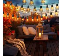 Catena Luci Solari Lampada per Esterni Giardino 20xLED Retrò Laterna Patio