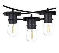 Catena luminosa 10 porta lampada e27 cavo nero 11 mt corda prolunga esterno ip65