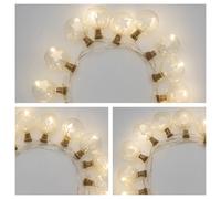 Catena luminosa 15 MicroLED con sfere luminose bianco caldo 1,8 m
