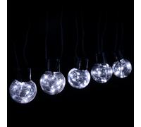 Catena luminosa 160 Led decorativa a energia solare 10 metri 20 lampadine a sfera trasparenti Bianco freddo Aigostar