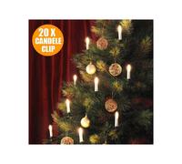 CATENA LUMINOSA 20 CANDELE A CLIP 4,9 MT PER ALBERO DI NATALE 220V BIANCO CALDO