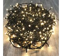 Catena luminosa 240' LED interno ed esterno bianco caldo cavo verde scuro