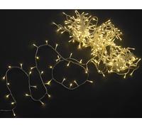 Catena luminosa 300 led bianco CALDO per esterni/interno CAVO TRASPARENTE LUCI