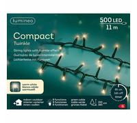 Catena luminosa 500 led compact luce calda filo verde con giochi di luce 11m