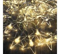 Catena luminosa a 48 stelle LED per interni ed esterni bianco caldo