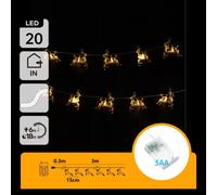 catena luminosa a batteria 3aa con luci a renna 20 led 3mt - luce calda 3000k,ip20 da interno