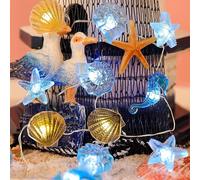 Catena luminosa a forma di animali marini, 2 m, 20 LED, per cameretta dei bambini, decorazione per interni ed esterni, per giardino, matrimonio, camera
