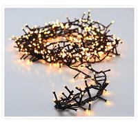 Catena luminosa a grappolo Spetebo LED bianco caldo - 30 m / 1500 LED - illuminazione decorativa per albero di Natale in giardino IP44 con cavo di alimentazione - per uso interno + esterno