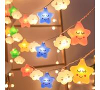 Catena luminosa a LED, 300 cm, 20 LED, luce bianca calda, luci notturne, piccola catena luminosa a stelline, per interni, decorazione per stanza, compleanno, festa, Natale, bianco caldo stelle