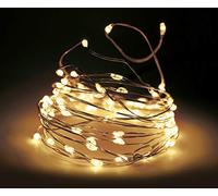 Catena luminosa a LED con filo bianco caldo, 795 cm/160 LED, illuminazione decorativa con timer e 8 funzioni, per interni ed esterni con funzionamento a batteria