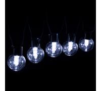 Catena luminosa a Led decorativa a energia solare 10 metri 20 lampadine a sfera trasparenti Bianco freddo Aigostar