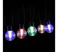 Catena luminosa a Led decorativa a energia solare 10 metri 20 lampadine a sfera trasparenti RGB Aigostar