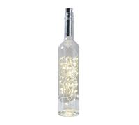 Catena luminosa a LED in filo, catena luminosa per bottiglie, 40 LED bianchi caldi, funzionamento a batteria con timer, 2 m argento, ideale per la decorazione delle bottiglie