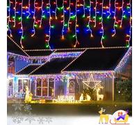 Catena luminosa a LED per esterni, 10 m, 400 LED, con timer, IP44, impermeabile, 8 modalità, per interni ed esterni, Natale, camera da letto, feste, matrimoni, balconi, decorazioni da giardino