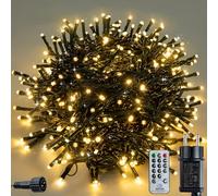 Catena luminosa a LED per esterni e interni, 30 m, 300 LED, illuminazione natalizia per esterni, impermeabile, 8 modalità di illuminazione, funzione timer, catena luminosa per albero di Natale (bianco