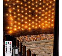 Catena Luminosa a Rete, 3x2 m, 208 Luci a LED, Bianco Caldo, con Telecomando e Timer, Impermeabili IP65, Luci a Rete per Interni, 8 Modalità Lucine Led Decorative per Cespugli/Giardino/Stanza/Balcone