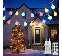 Catena luminosa a sfera [120 LED], 12M 8 modalità e funzione Merk, catene luminose da esterno/interno con spina, decorazione ideale per feste, stanza dei bambini, illuminazione natalizia.(Colorato)