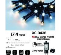 Catena luminosa claster luci Natale 480 LED tutti intermittenti prolungabile 31V [EEK: G]