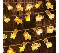 Catena luminosa con animali da 2 m, 12 LED, per cameretta dei bambini, luci decorative per passeggino, catena di luci per bambini, luci Fairy Lights per tenda, letto, camera da letto, matrimonio