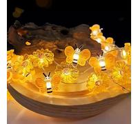 Catena luminosa con api da 2 m, 20 LED, per interni ed esterni, decorazione per la cameretta dei bambini, il giardino, il balcone, il matrimonio, le feste, Natale, il compleanno