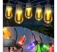 Catena Luminosa Con Pannello Solare Ricaricabile Multicolore Effetto Rgb E Caldo