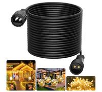 Catena luminosa da 10 m, 2 poli, cavo di prolunga per esterni, IP65, impermeabile, per luci a sfera, luci di Natale, luci di rete, luci a energia solare