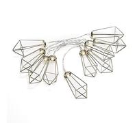 Catena luminosa decorativa a LED, rubino, con timer da 6 ore, 10 diodi a luce bianca calda, funzionamento a batteria, interno cavo trasparente, batteria: 3 x AA 1,5 V (esclusa)